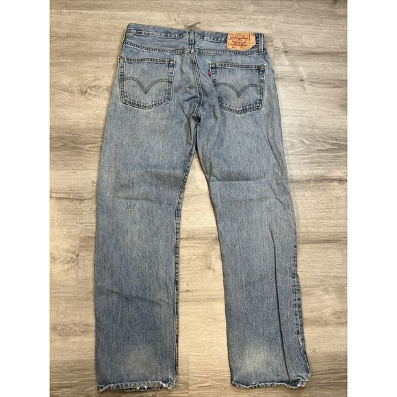 Levis 501 Jeans Mens 36x32 Made in Mexico‎ Blue Button Fly Medium Wash Denim - Picture 7 of 7